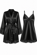 KIT BATA Y VESTIDO SATINADO NEGRO