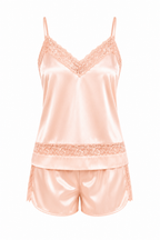 KIT BATA Y PIJAMA SHORT SATINADO CORAL