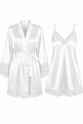 KIT BATA Y VESTIDO SATINADO BLANCO