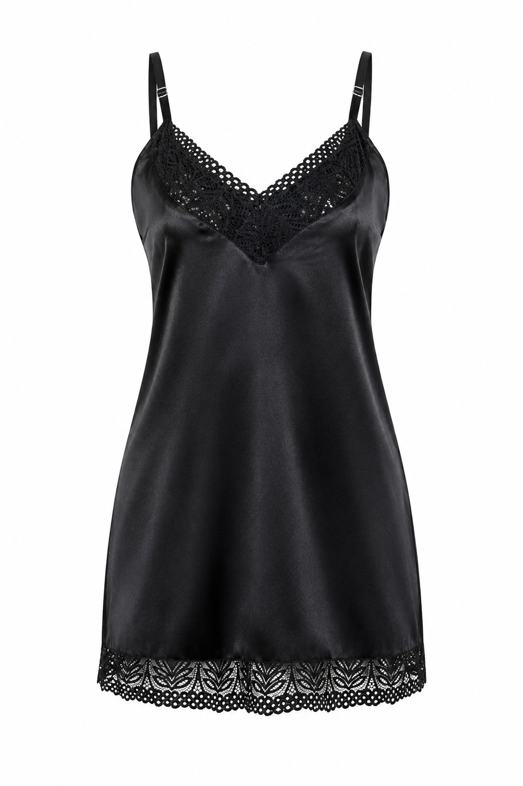 KIT BATA Y VESTIDO SATINADO NEGRO